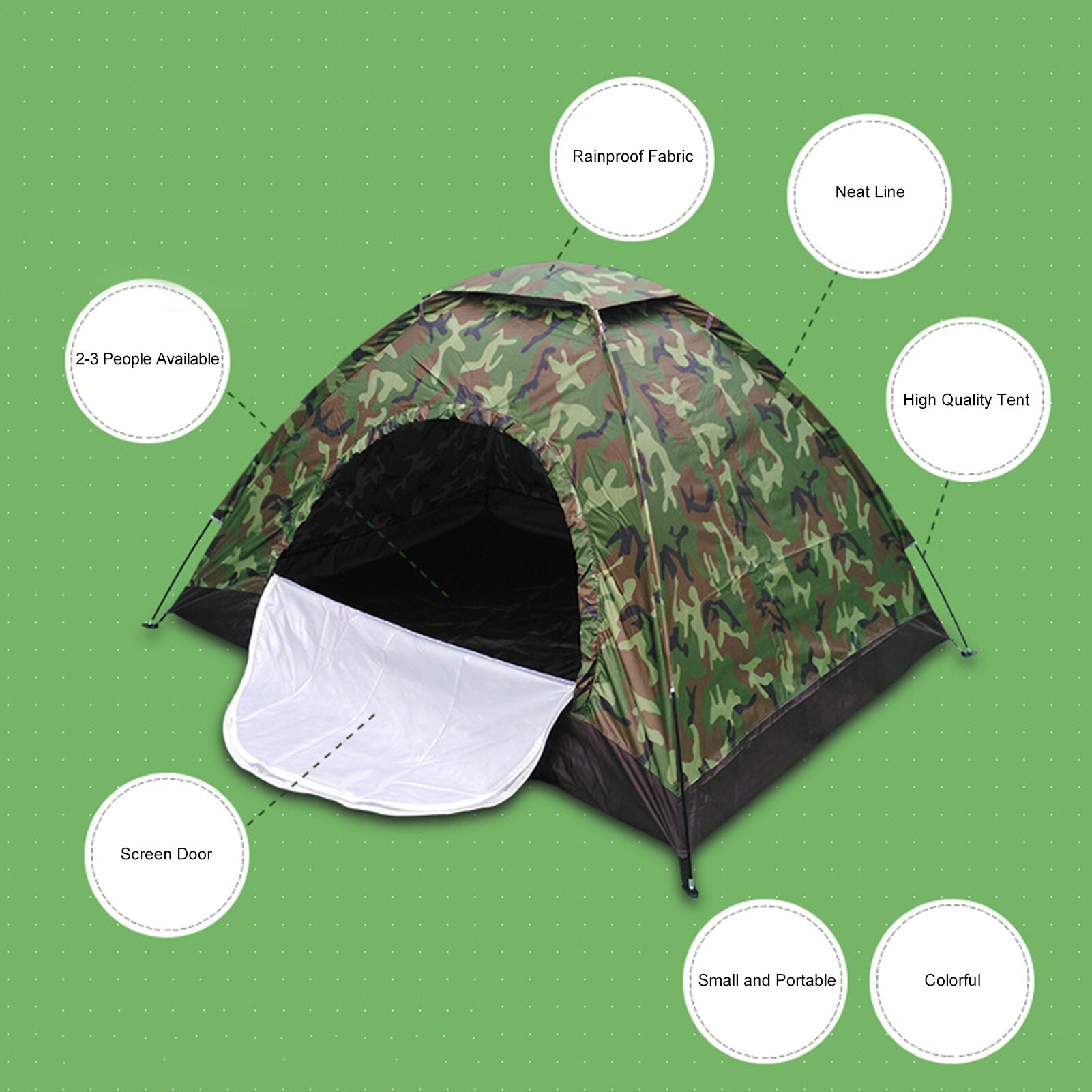 Cheap Goat Tents Single Layer Camping Camouflage Tent Outdoor Easy Setup Manual Family Travel Tent Lightweight Camping Tent For Outdoors   